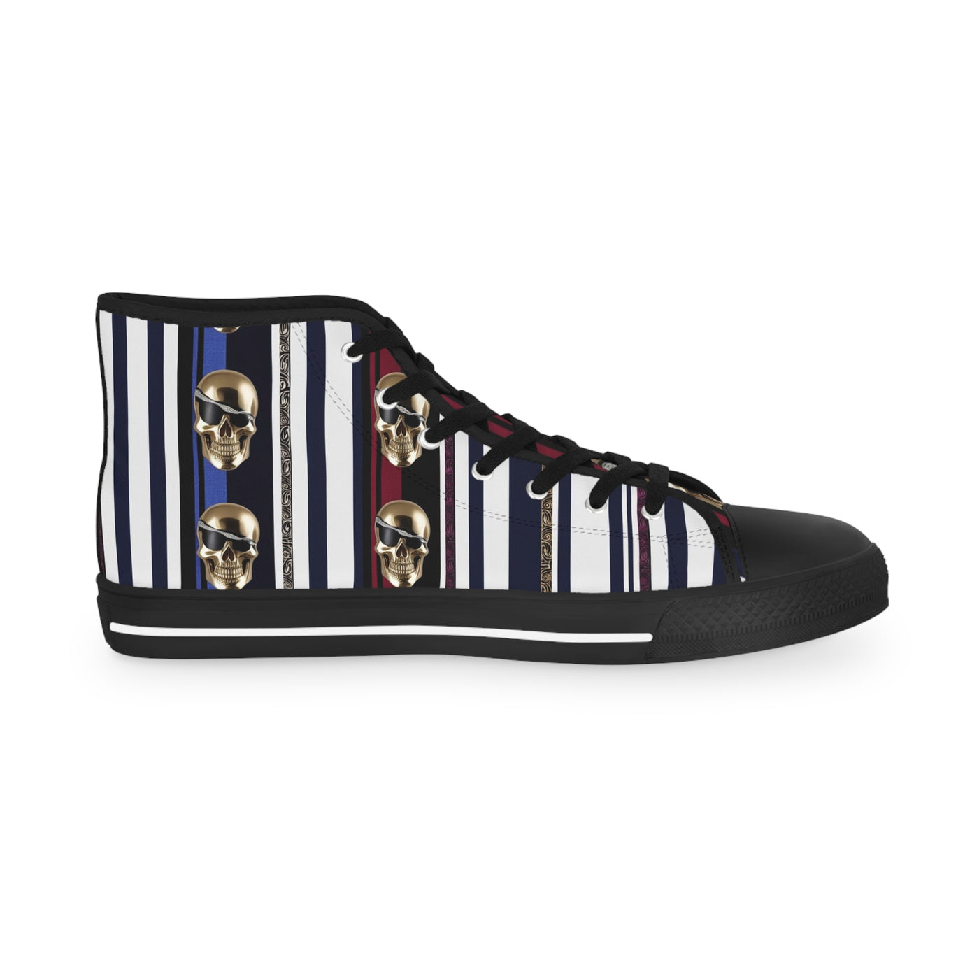 Men's High-Top Sneakers, Vivid Creations Designer Shoes Graphic Skull Design