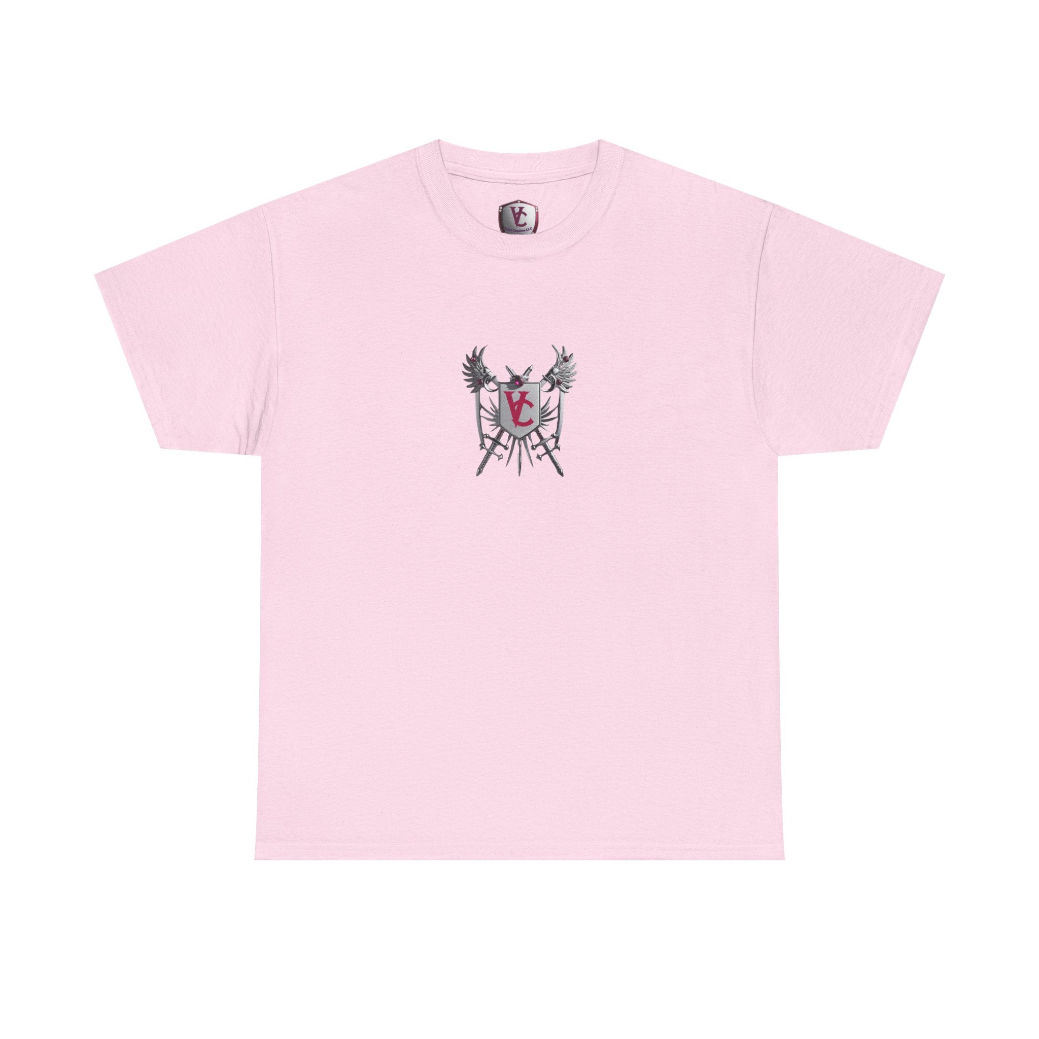 Unisex Heavy Cotton Tee with Shield Design - Bold Streetwear Style