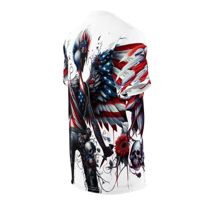 American Flag T-shirt, W/ Winged Female Silhouette