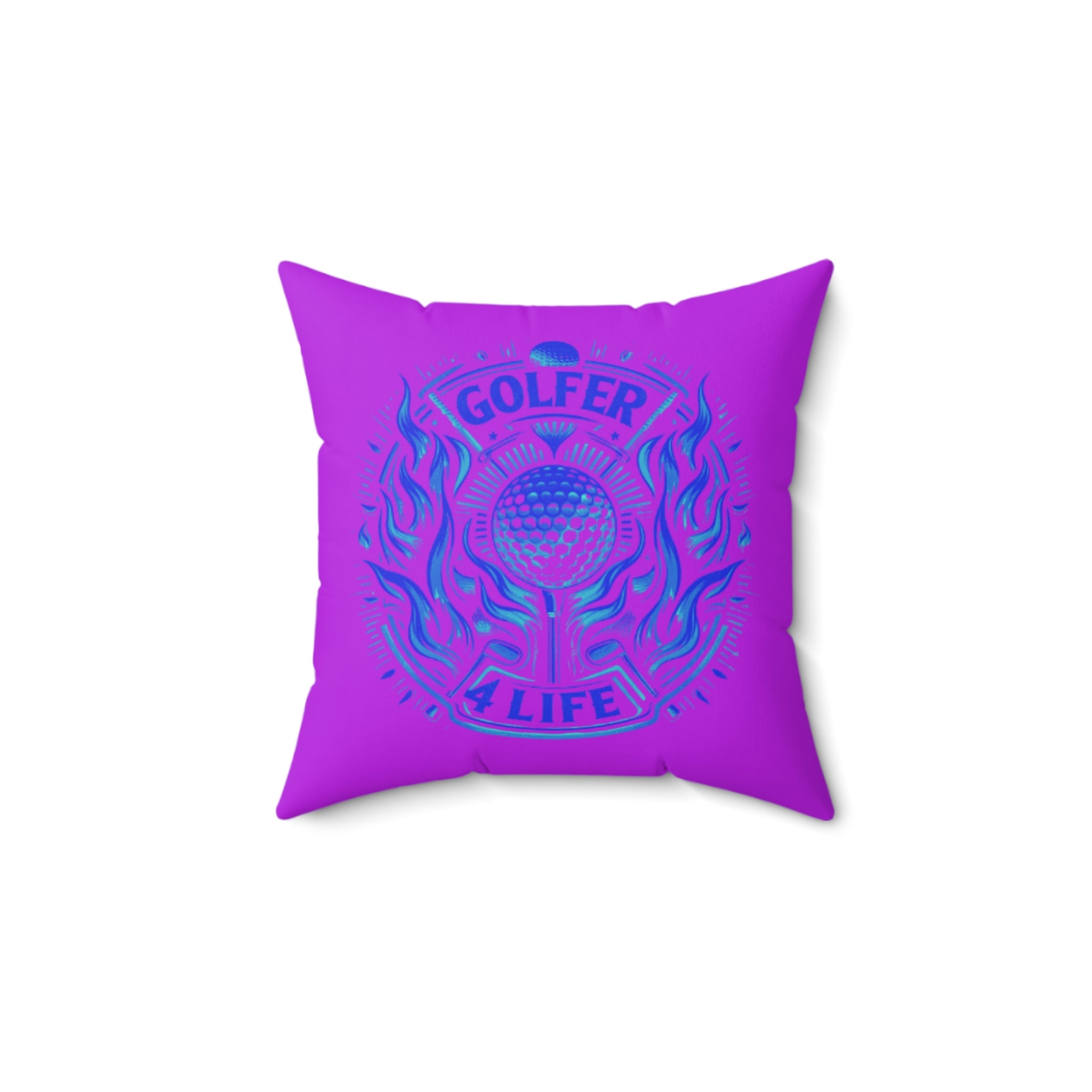 006, Polyester Square Golf Pillow, Golfer 4 Life Pillow, Great Golf Gift