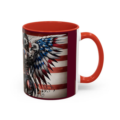 American Flag Coffee Mug (11, 15oz), W/ Winged Silhouettes