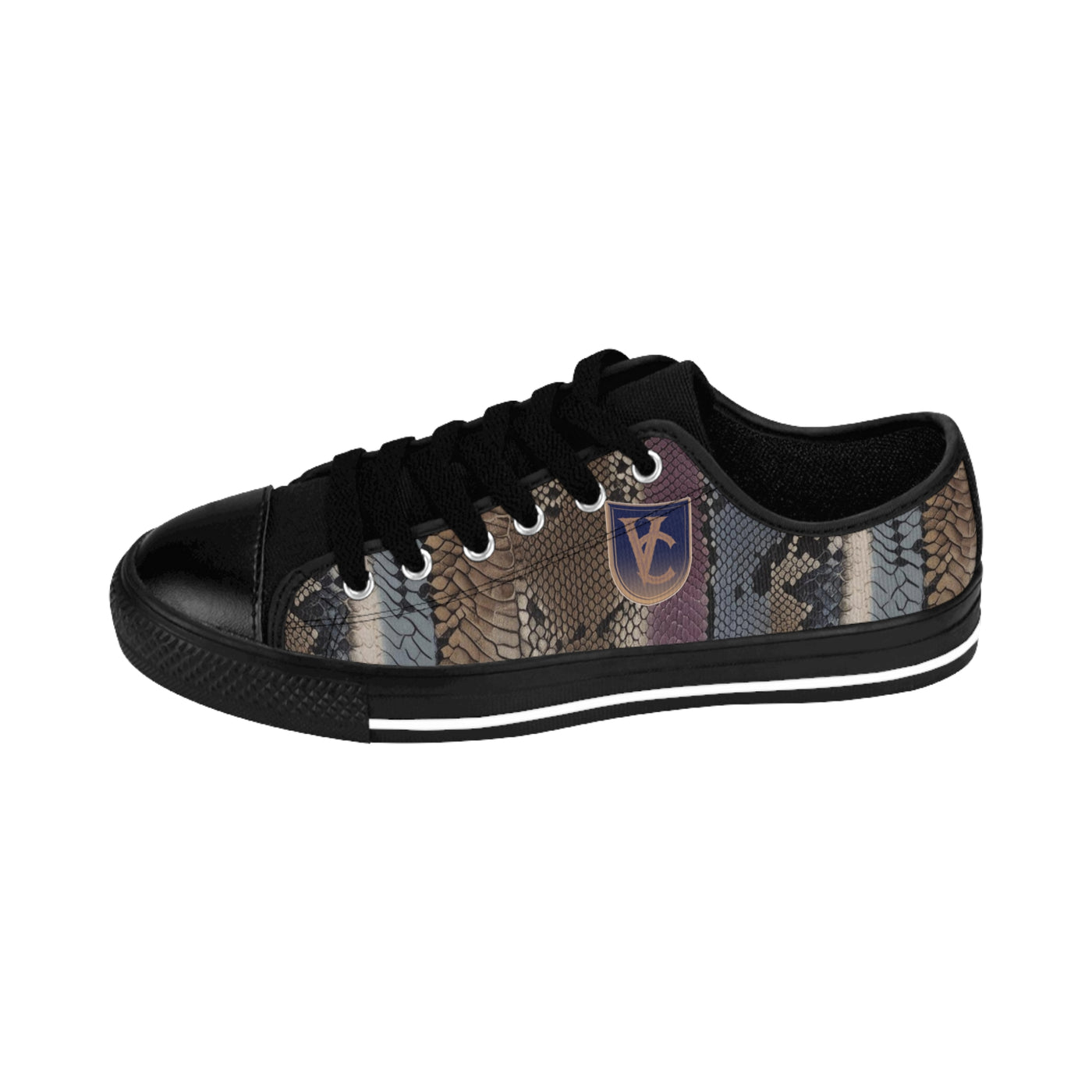 Men's Stylish Snakeskin Sneakers with Logo