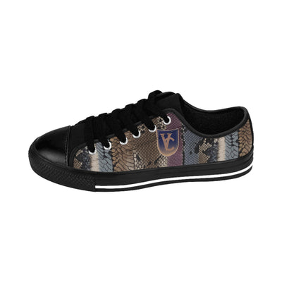 Men's Stylish Snakeskin Sneakers with Logo