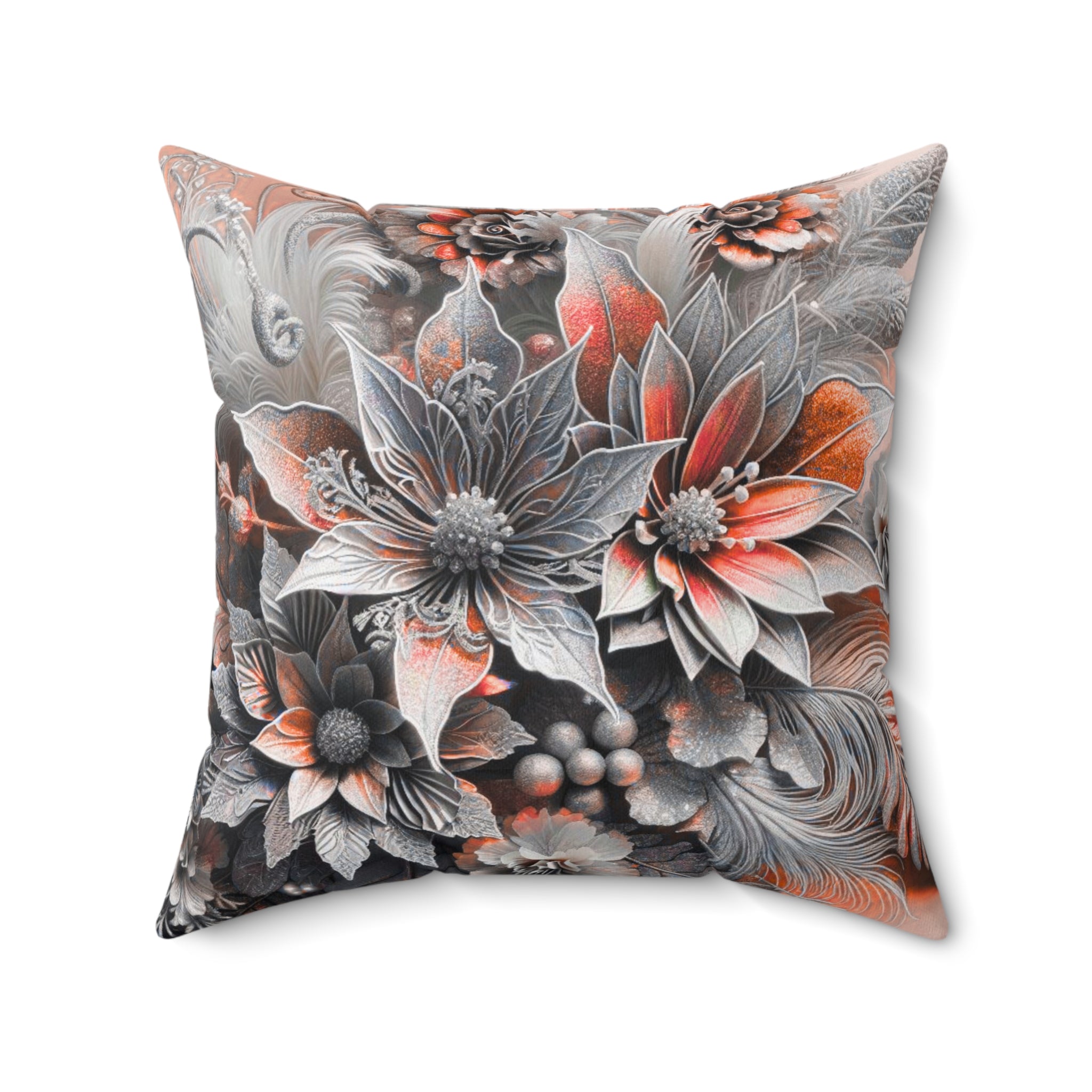 Elegant Floral Decorative Pillow - Stylish Home Accent