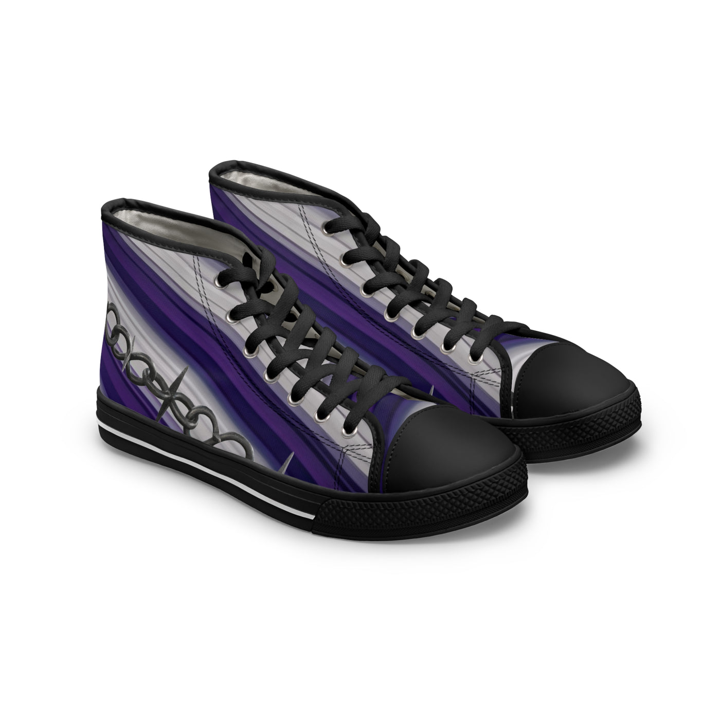 Women's High-Top Sneakers, Vivid Creations Designer Shoes Graphic Skull Design