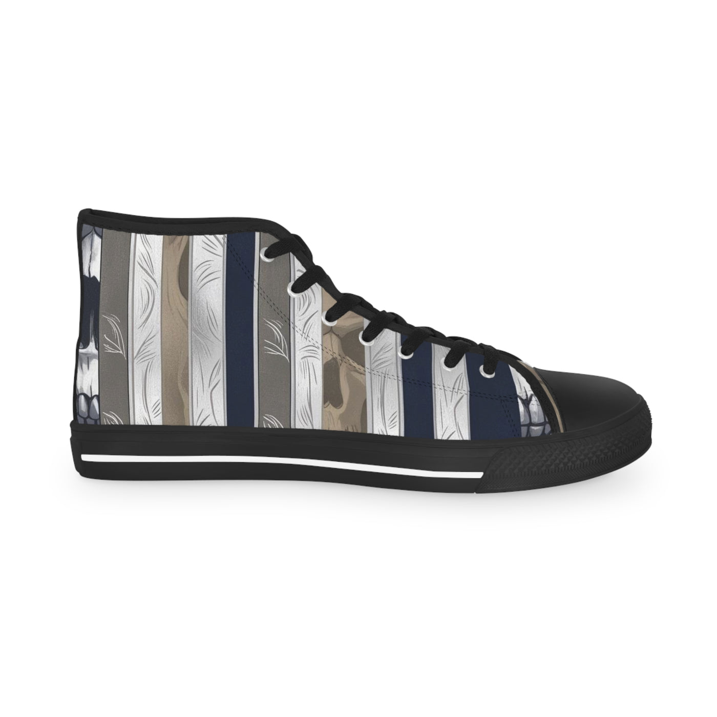 Men's High-Top Sneakers, Vivid Creations Designer Shoes Graphic Skull Design