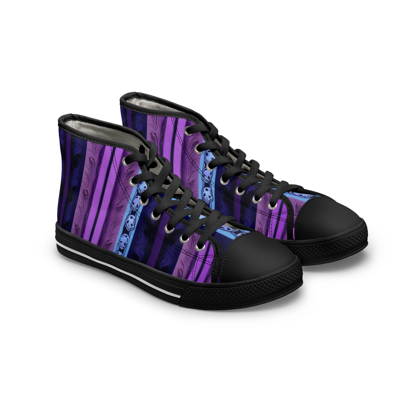 Men's High-Top Sneakers, Vivid Creations Designer Shoes Graphic Skull Design