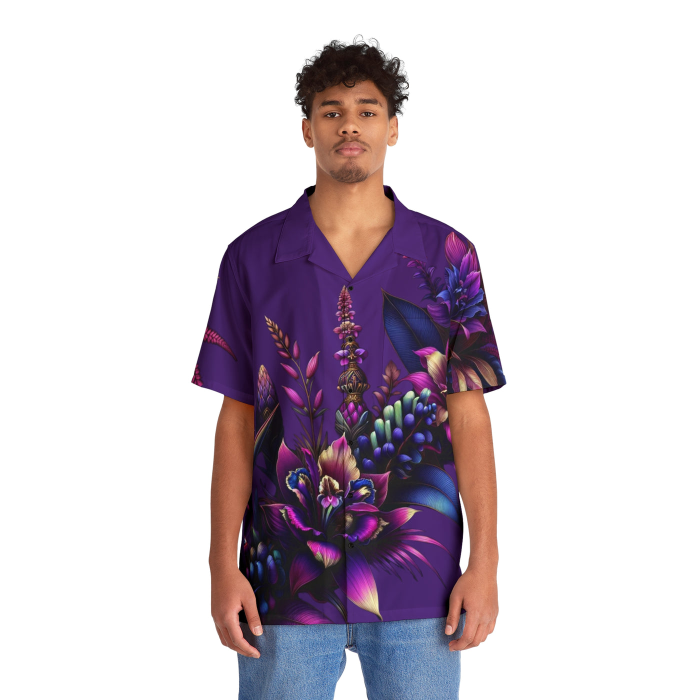 Men's Hawaiian Shirt - Exotic Floral Pattern