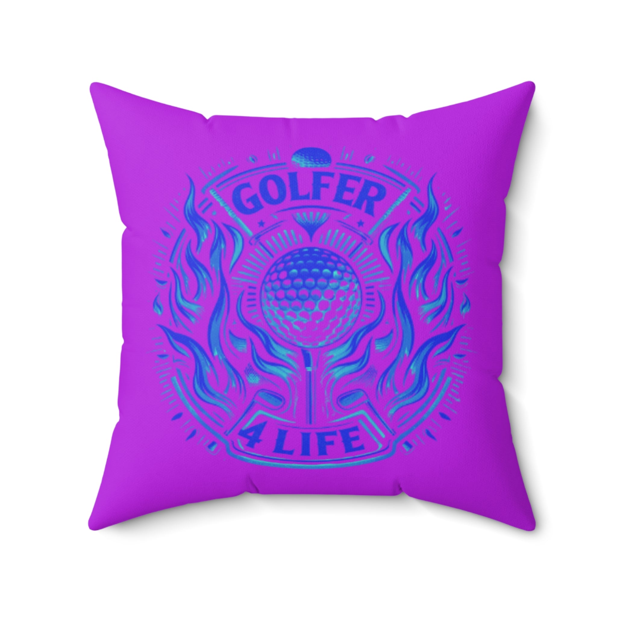 006, Polyester Square Golf Pillow, Golfer 4 Life Pillow, Great Golf Gift