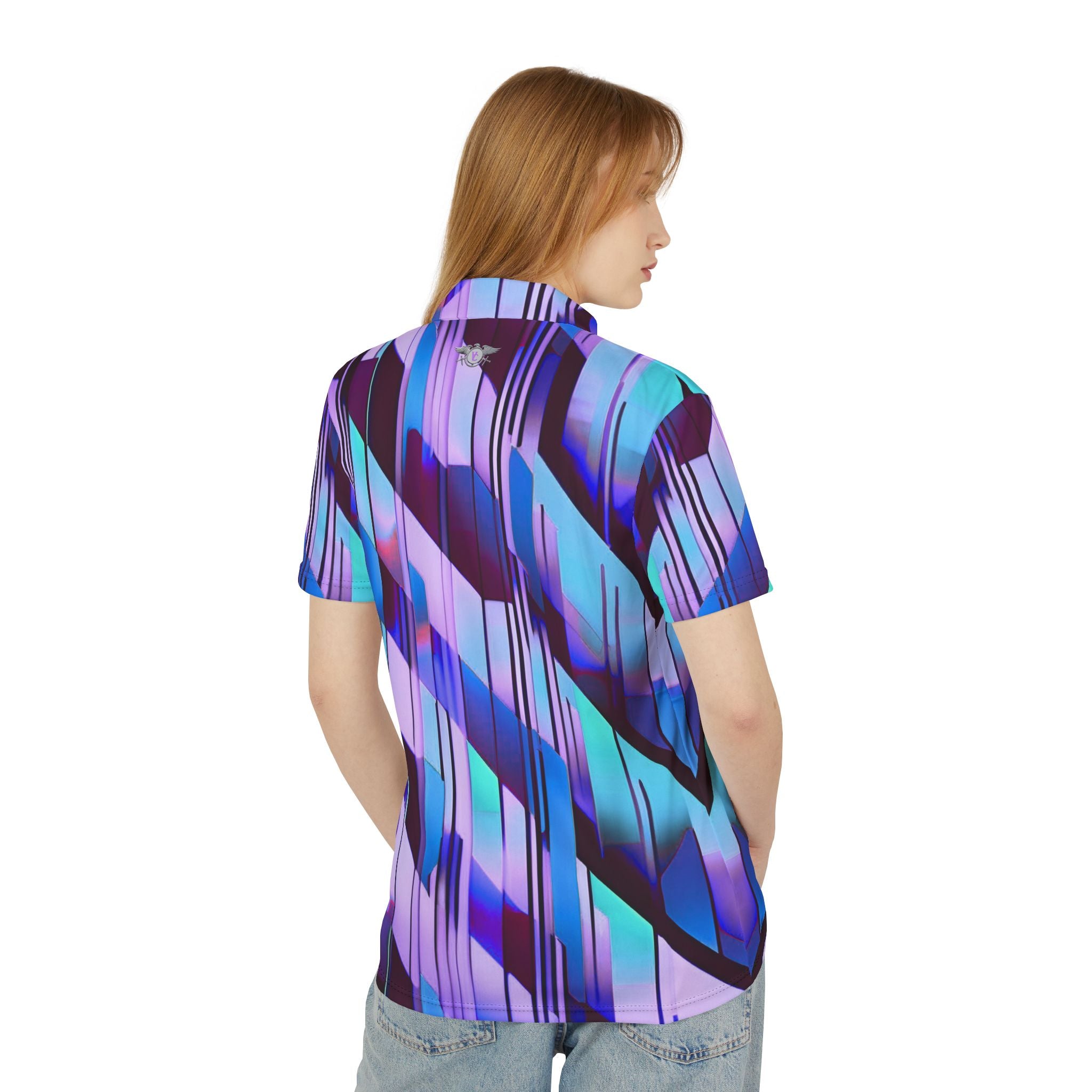 Stylish Unisex Polo Shirt with Abstract Floral Design - Perfect for Casual Wear