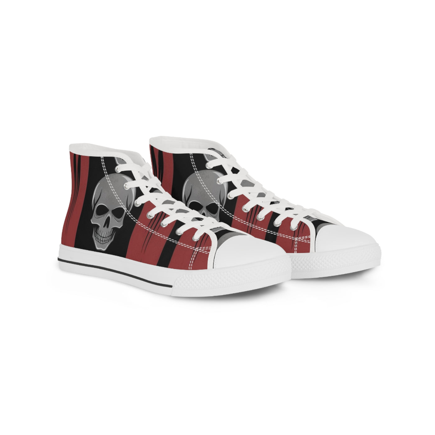 Men's High-Top Sneakers, Vivid Creations Designer Chuck's - Skull Design