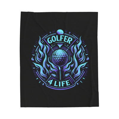 005, Velveteen Plush Golf Blanket, Golfer 4 Life Throw, Great Golf Gift