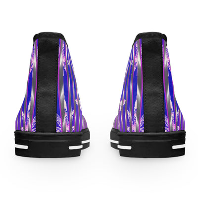 Women's V.C. High Top Sneakers - Stylish Purple Striped Design for Everyday Wear