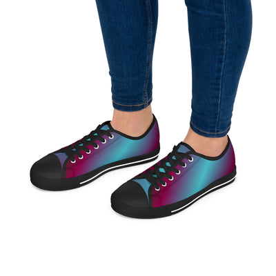 Stylish Gradient Women&#039;s Low Top Sneakers - Colorful Casual Footwear