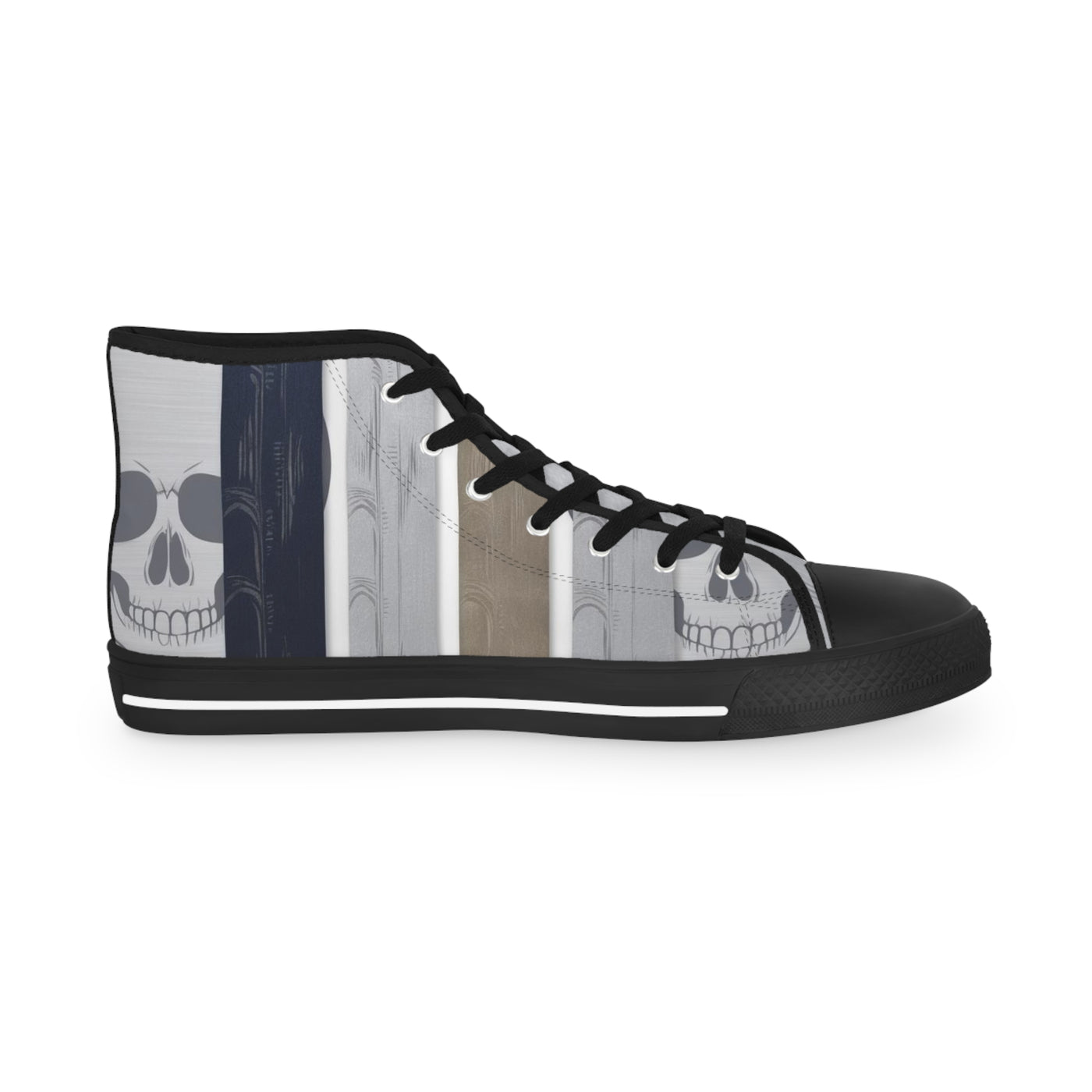 Men's High-Top Sneakers, Vivid Creations Designer Shoes Graphic Skull Design