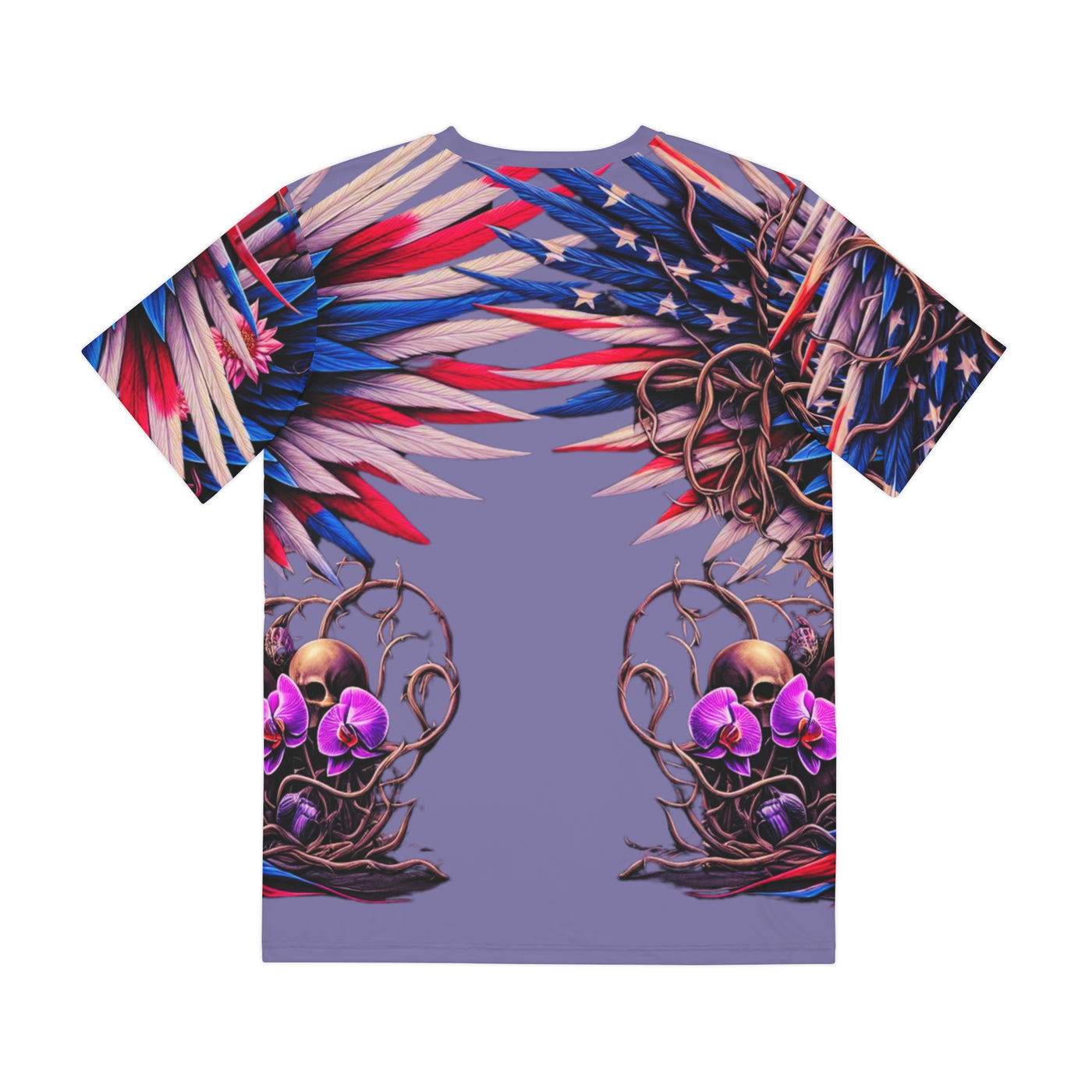 American Flag T-shirt, American Flag W/Winged Female & Male Silhouette T-shirt