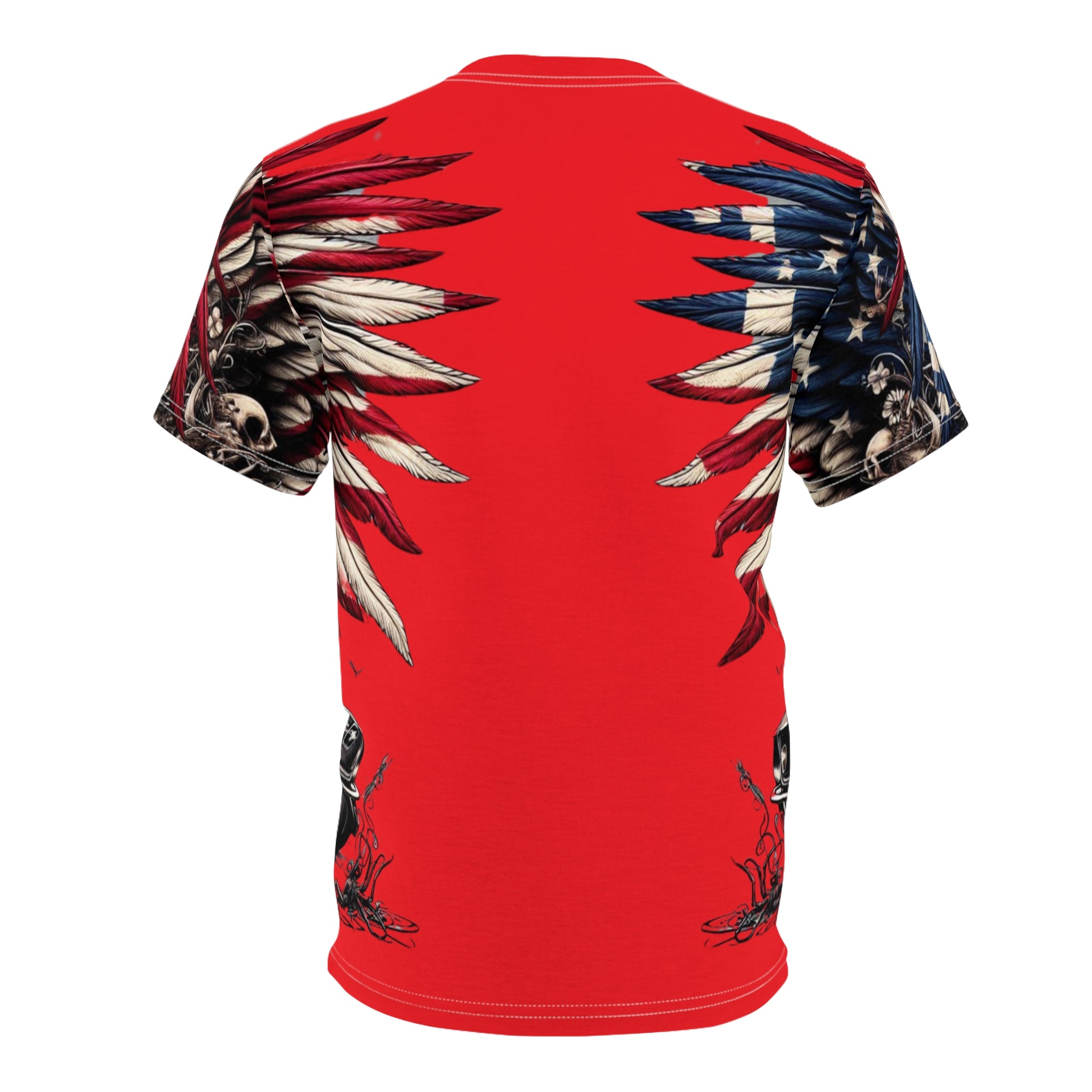 American Flag & Winged Female Silhouette W/ Mustang T-shirt