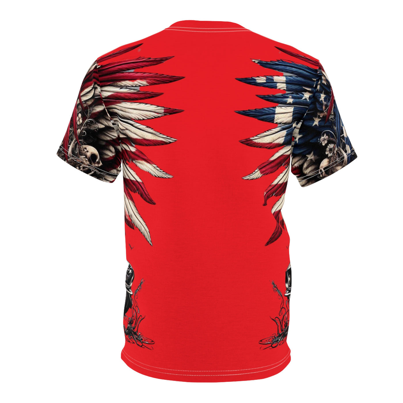 American Flag & Winged Female Silhouette W/ Mustang T-shirt