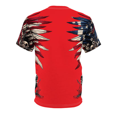 American Flag & Winged Female Silhouette W/ Mustang T-shirt