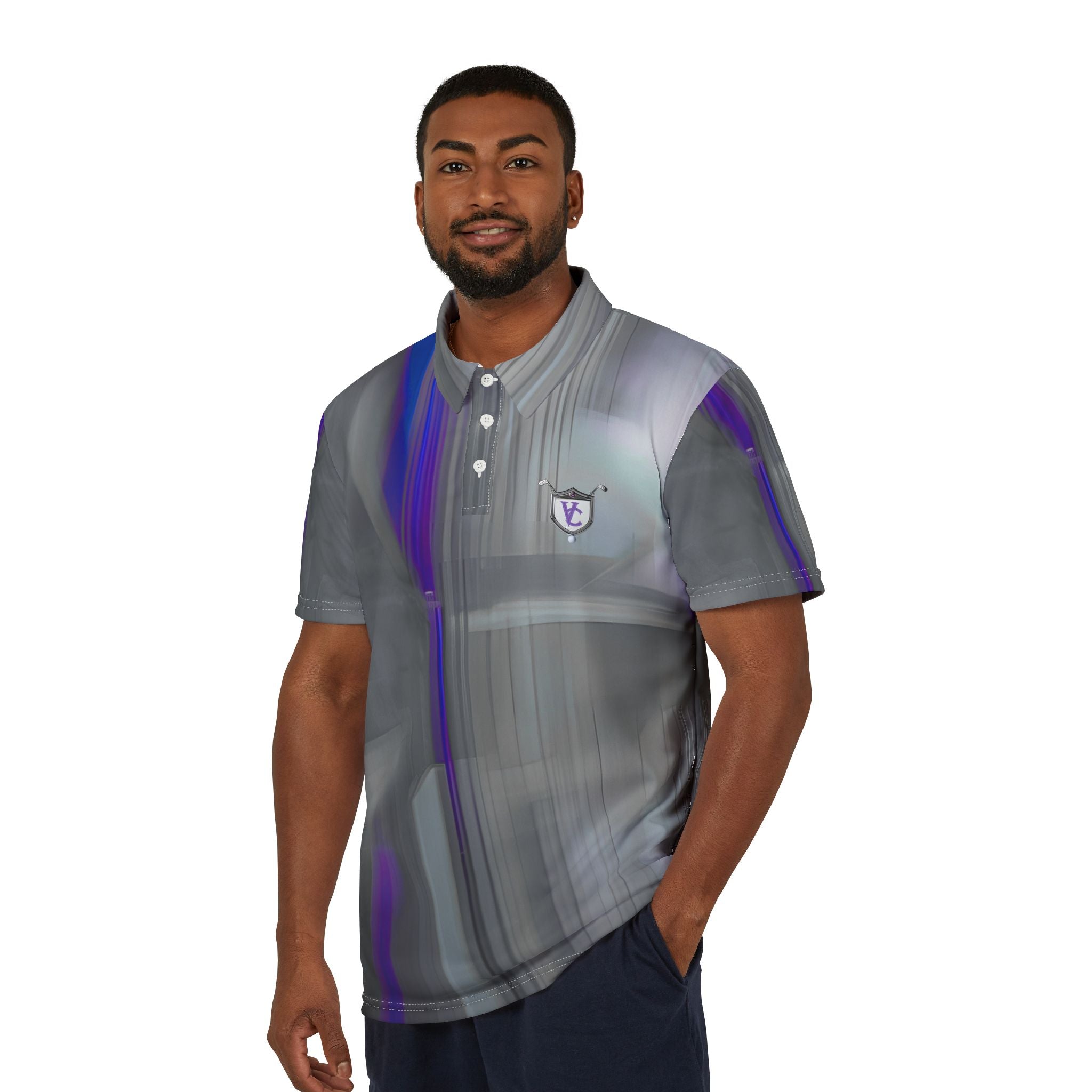 Modern Geometric Unisex Polo Shirt - Casual Stylish Summer Wear