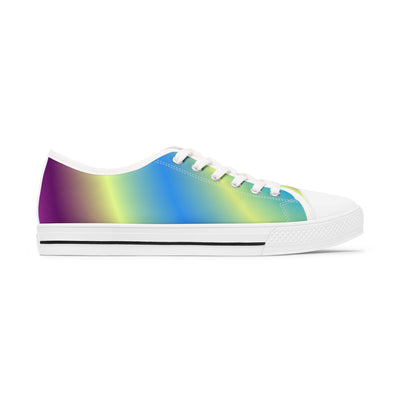 Vibrant Women's Low Top Sneakers - Rainbow Gradient Design