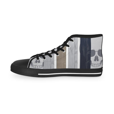 Men's High-Top Sneakers, Vivid Creations Designer Shoes Graphic Skull Design