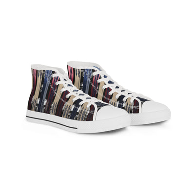 Men's High-Top Sneakers, Vivid Creations Designer Shoes Graphic Skull Design