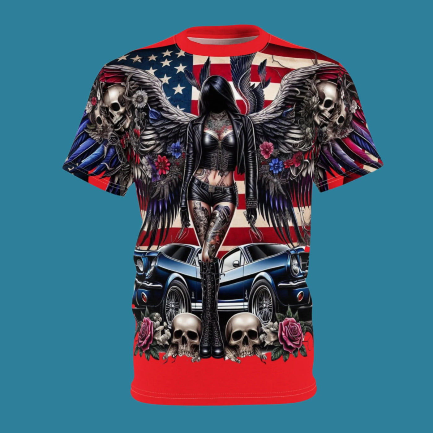 American Flag W/ Female Silhouette T-shirt