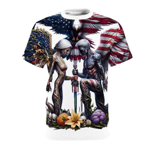 American Flag W/ Winged Female Silhouette's T-shirt