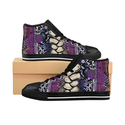 Stylish Women's Classic Sneakers - Trendy Snake Print High Tops