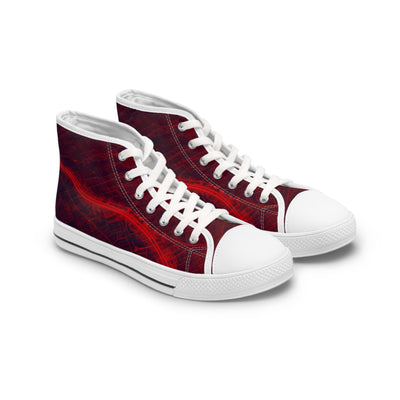 Women's High-Top Sneakers, Vivid Creations Designer Shoes Graphic Skull Design