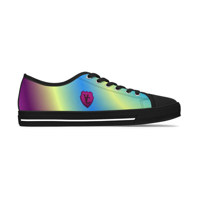 Vibrant Women's Low Top Sneakers - Rainbow Gradient Design