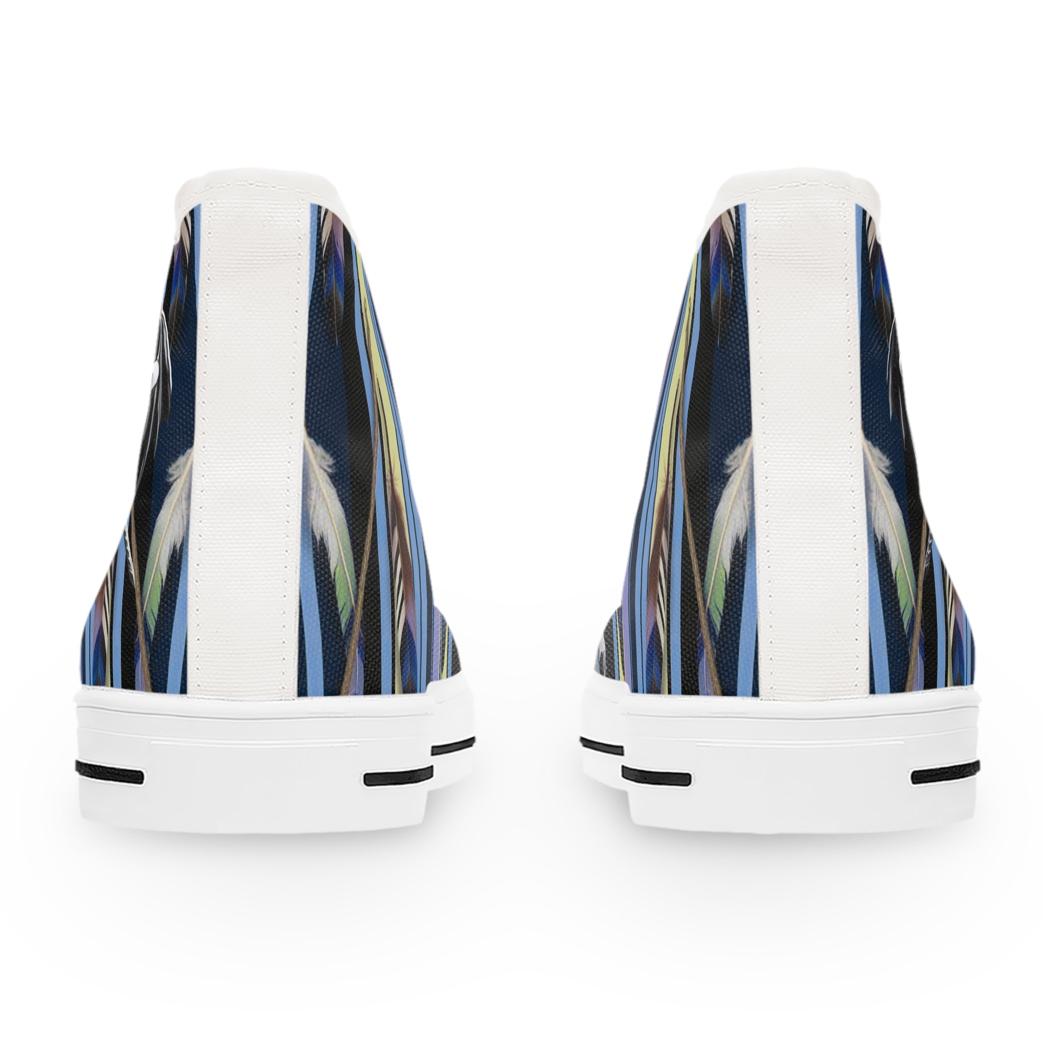 Stylish Women's High Top Sneakers with Artistic Stripes - Trendy Footwear for Fashion Lovers