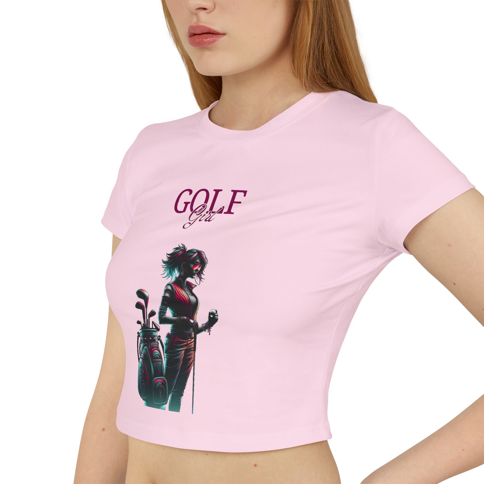 Golf Girl Women's Baby Tee - Stylish Golf-Themed Graphic T-Shirt