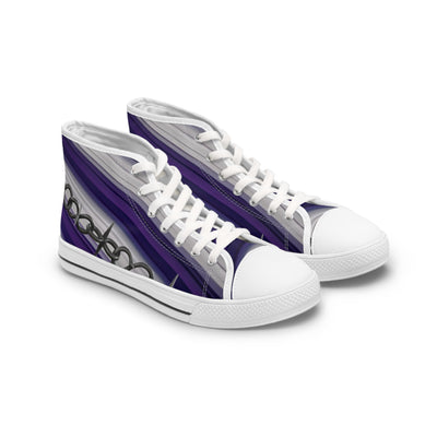 Women's High-Top Sneakers, Vivid Creations Designer Shoes Graphic Skull Design