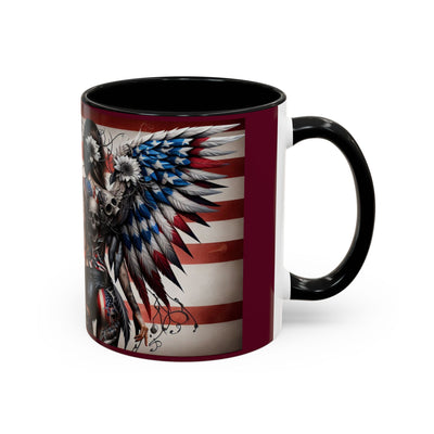 American Flag Coffee Mug (11, 15oz), W/ Winged Silhouettes