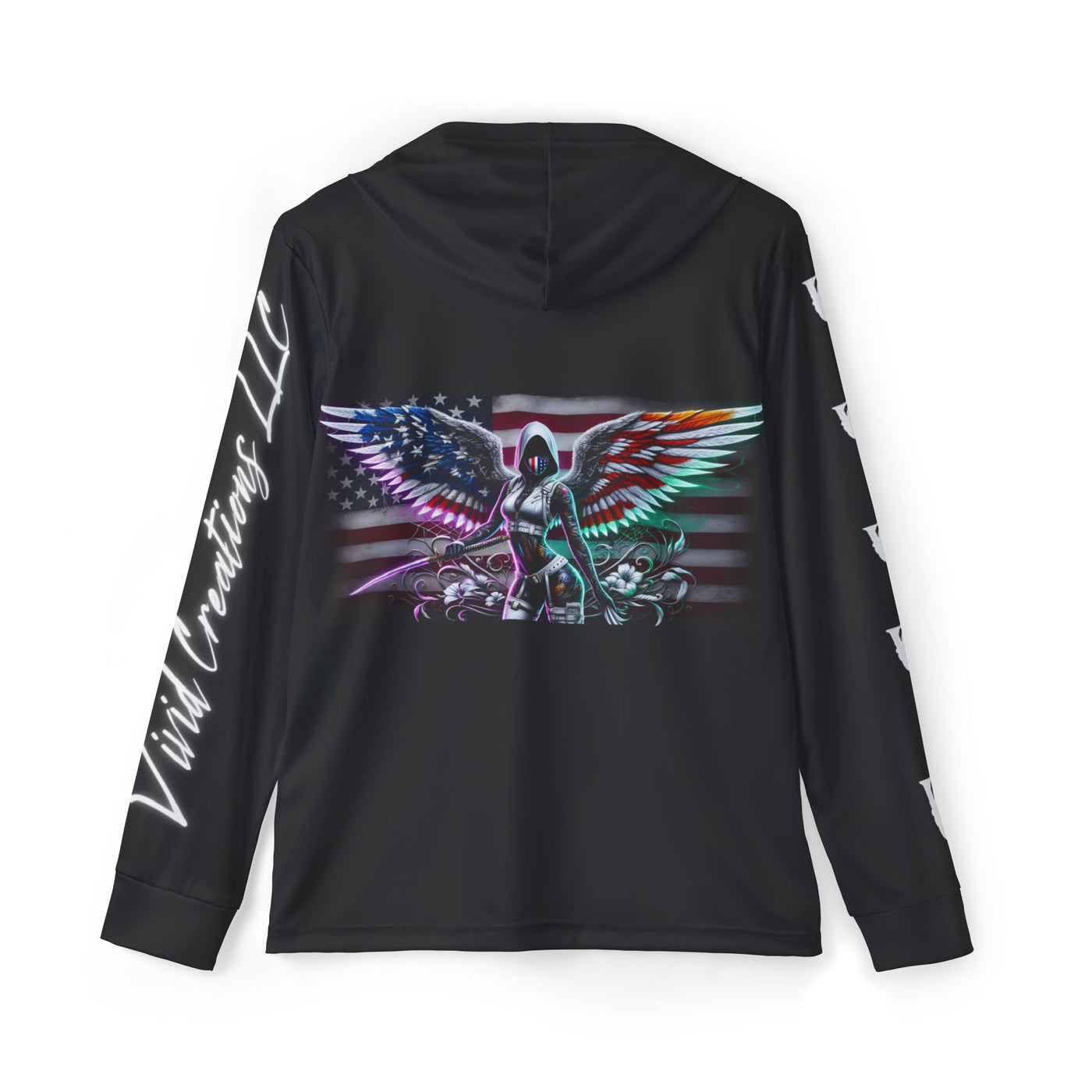 American Flag Warmup Hoodie, W/ Winged Silhouette Pullover