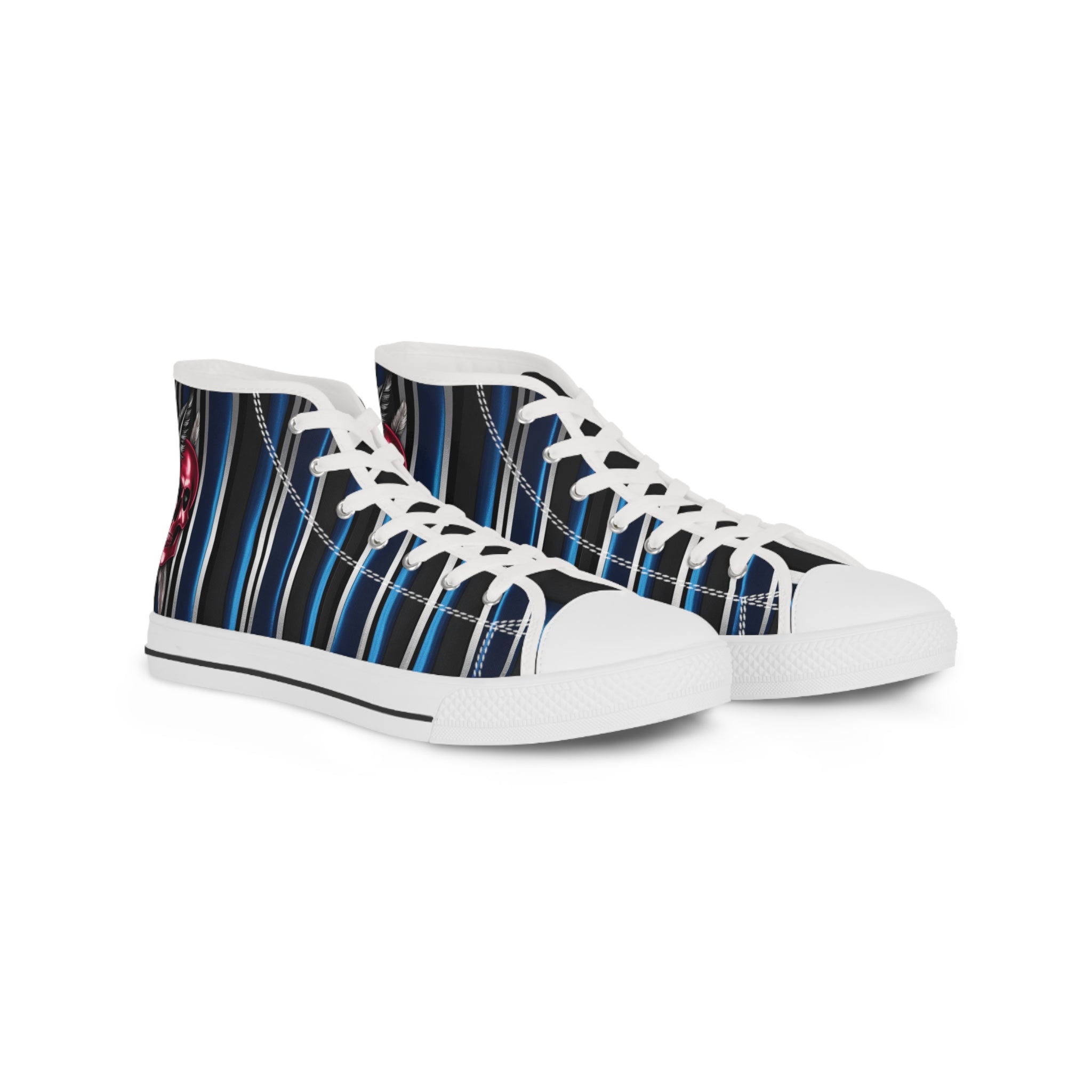 Men's High-Top Sneakers, Vivid Creations Designer Shoes Graphic Skull Design