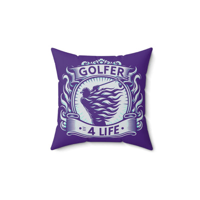 003, Faux Suede Square Golfer 4 Life Pillow, Great Golf Gift