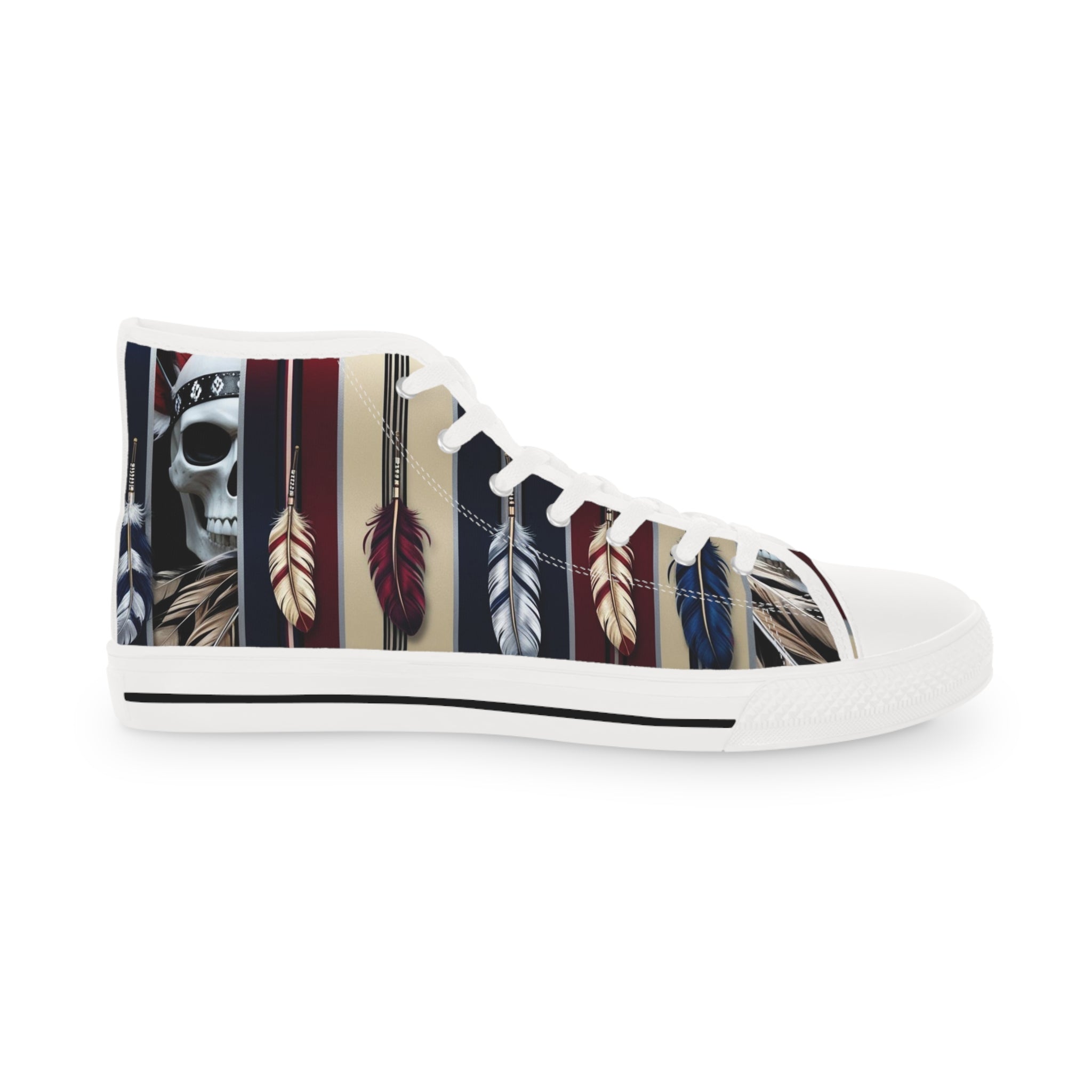 Men's High-Top Sneakers, Vivid Creations Designer Shoes Graphic Skull Design