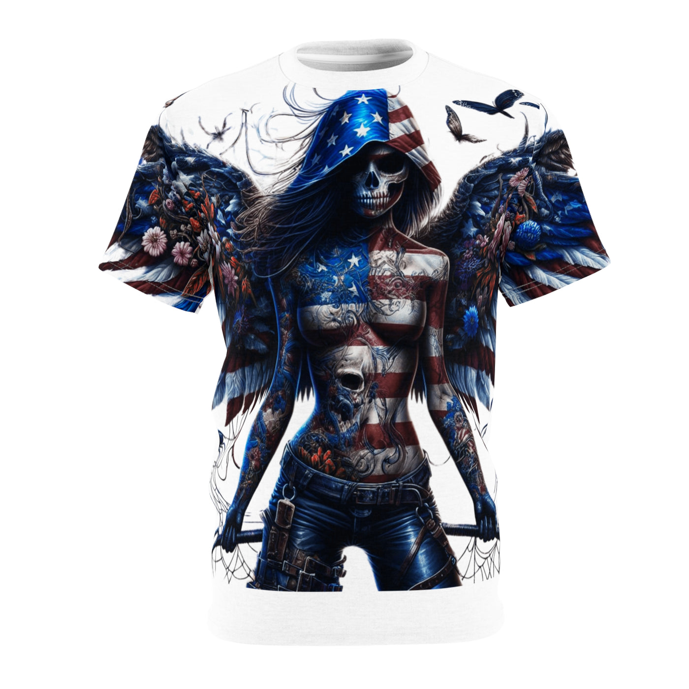 American Flag W/ Winged Female Silhouette's T-shirt