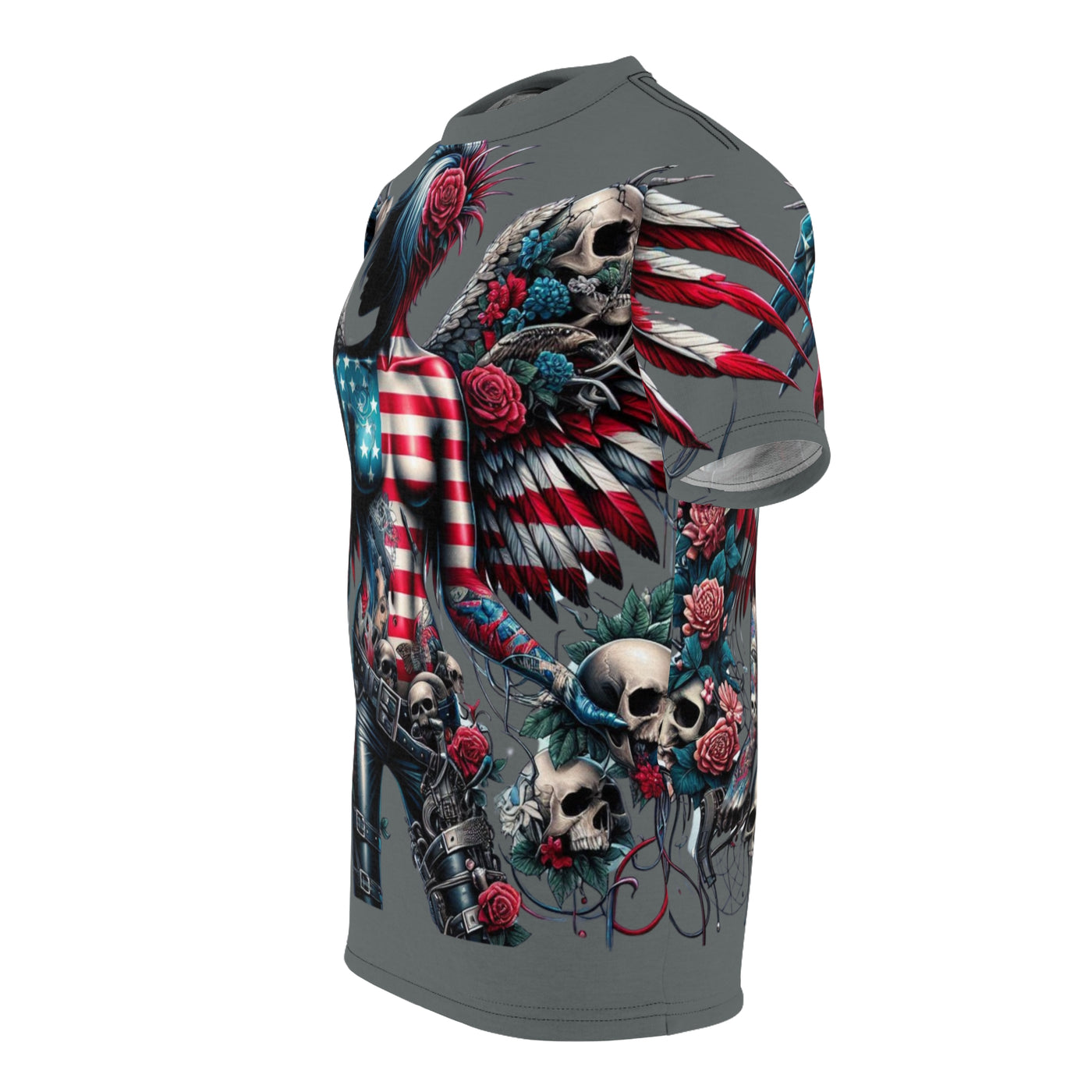 American Flag T-shirt, W/ Winged Female Silhouette