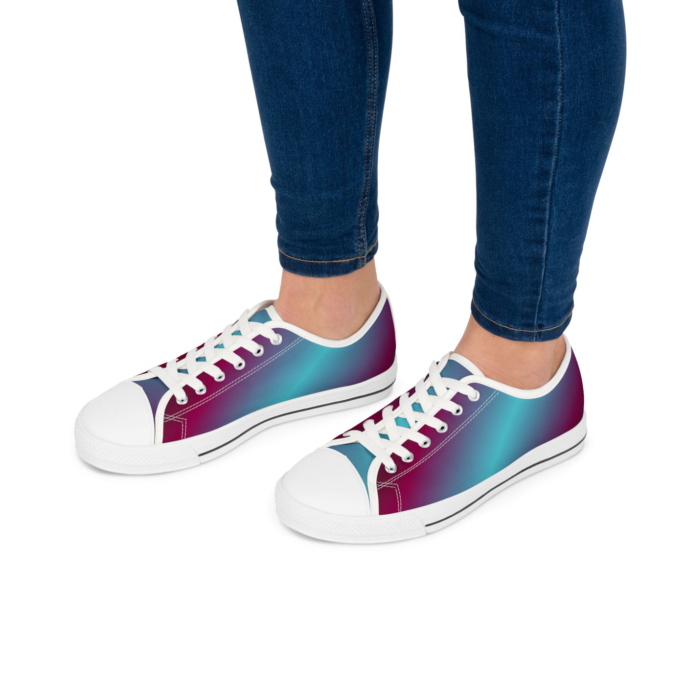 Stylish Gradient Women&#039;s Low Top Sneakers - Colorful Casual Footwear