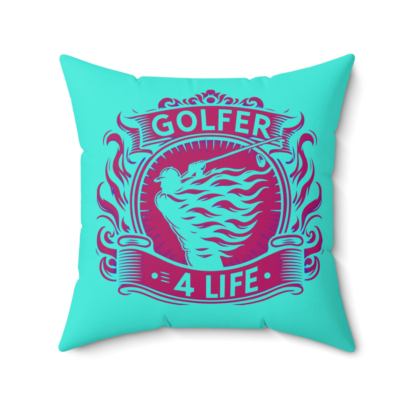 001, Polyester Square Pillow, Golfer 4 Life Pillow