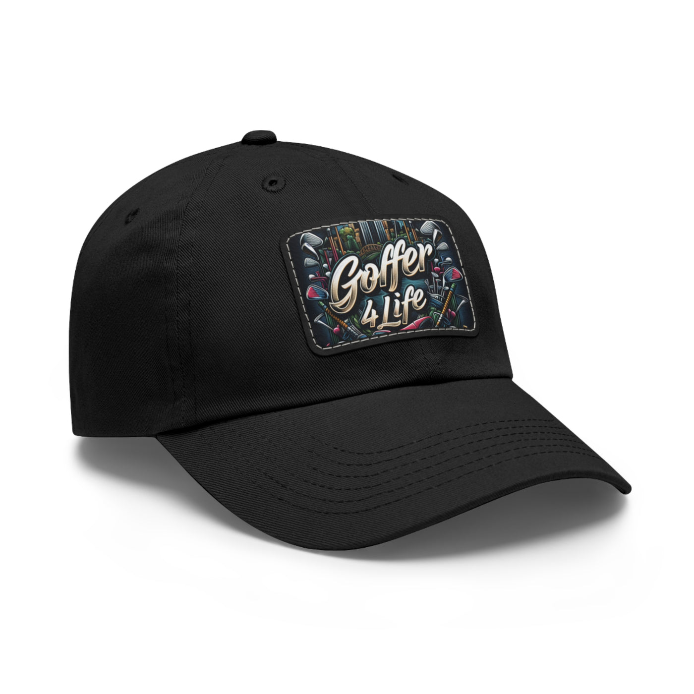 Dad Hat with Leather Patch (Rectangle), Golfer 4 Life