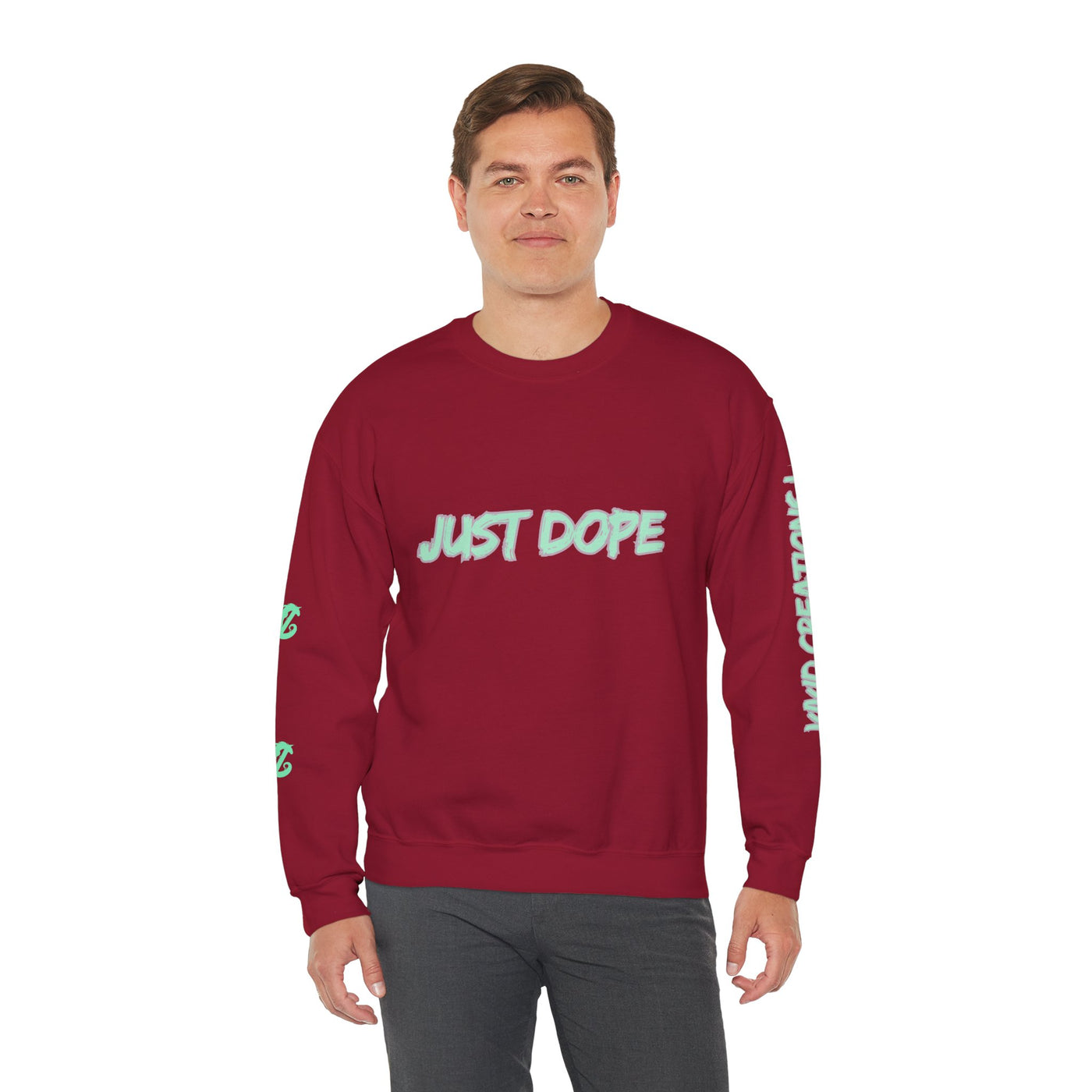 Just Dope Crewneck Sweatshirt, Vivid Creations Pull-Over Sweatshirt