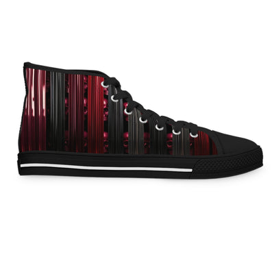 Women's High-Top Sneakers, Vivid Creations Designer Shoes Graphic Skull Design