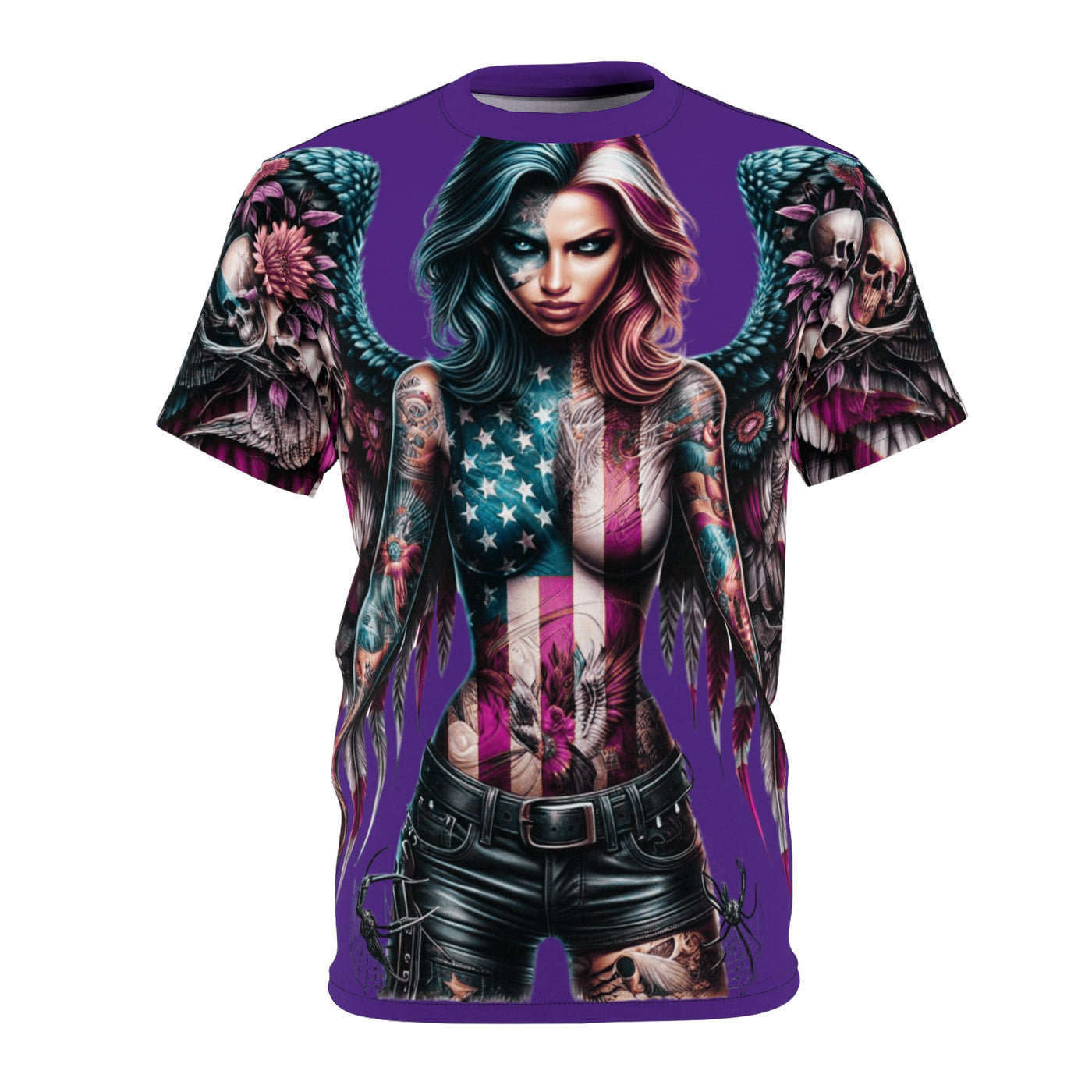 American Flag W/ Winged Female Silhouette's T-shirt