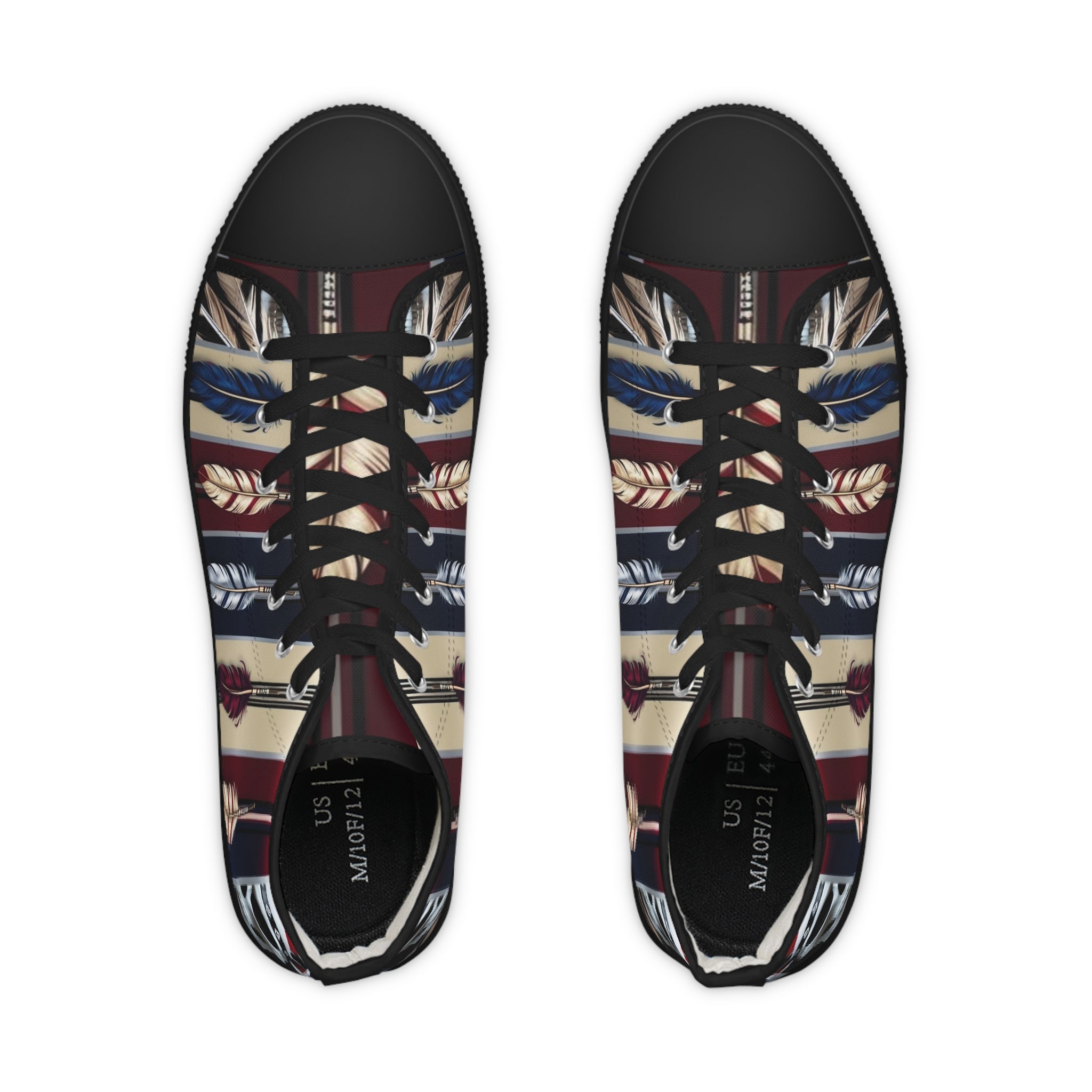 Men's High-Top Sneakers, Vivid Creations Designer Shoes Graphic Skull Design