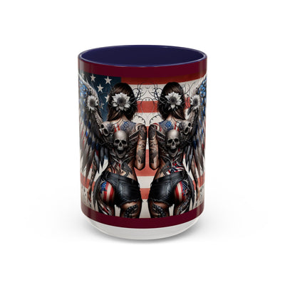 American Flag Coffee Mug (11, 15oz), W/ Winged Silhouettes